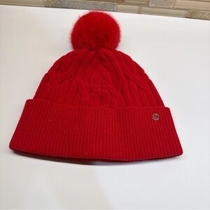 Lululemon Red Knit Beanie with Pom Pom